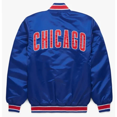 Unisex Chicago Cubs Varsity Blue Satin Jacket