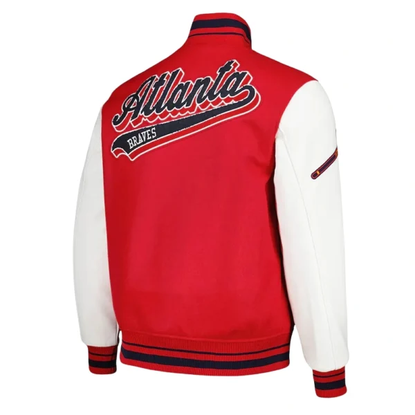 Atlanta Braves Letterman Red and White Varsity Jacket