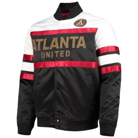 Atlanta United FC Black and White Satin Jacket