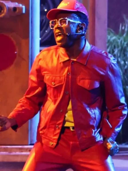 Tyler The Creator Grammy 2026 Red Leather Jacket
