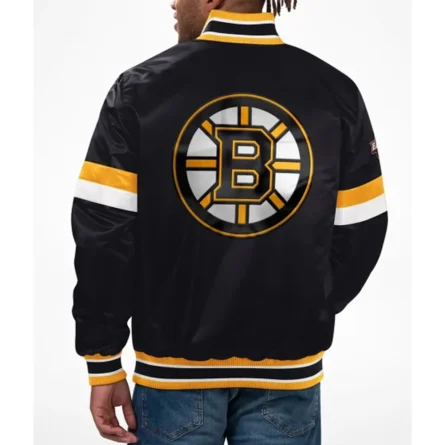 Home Game Boston Bruins Unisex Black Satin Jacket