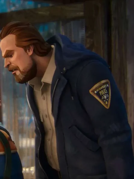 Stranger Things Tales from 85 Jim Hopper Blue Hooded Jacket