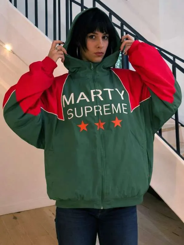 Marty Supreme Mexico Red and Green Hooded Jacket
