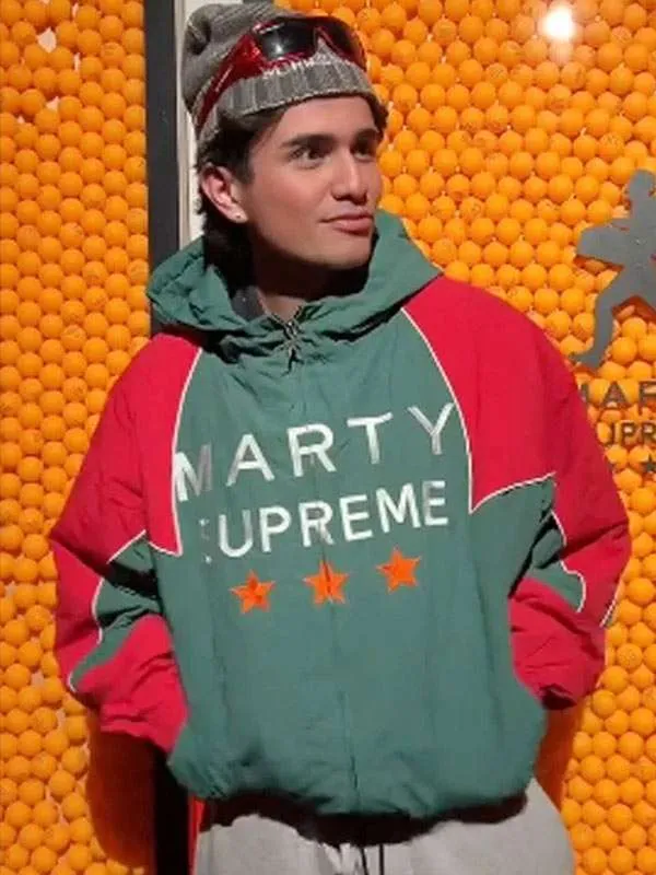 Marty Supreme Mexico Red and Green Hooded Jacket