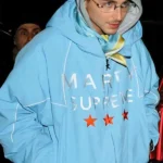 Marty Supreme Timothee Chalamet Blue Hooded Jacket