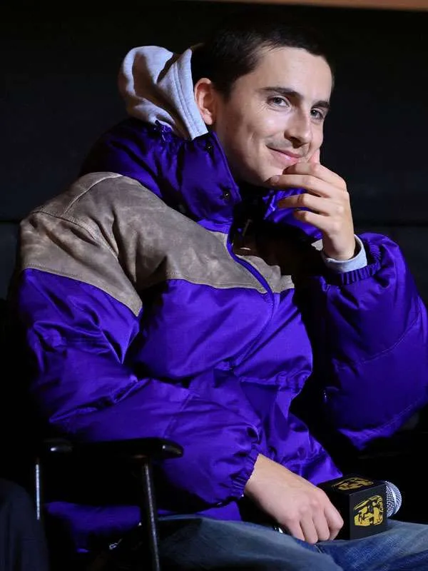 Marty Supreme Timothée Chalamet Purple Hooded Jacket