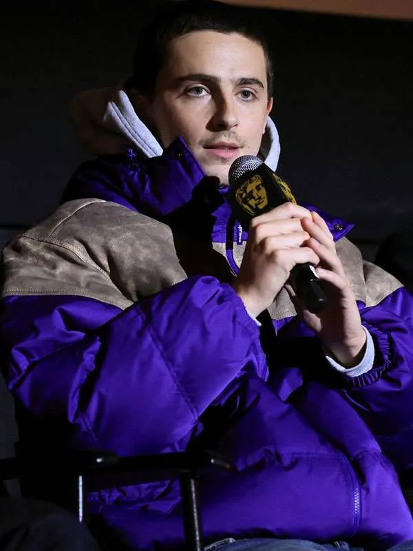 Marty Supreme Timothée Chalamet Purple Hooded Jacket