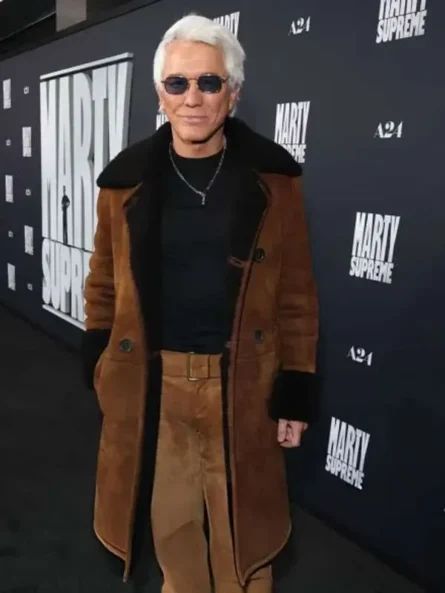 Baz Luhrmann Marty Supreme Movie Premiere Brown Coat