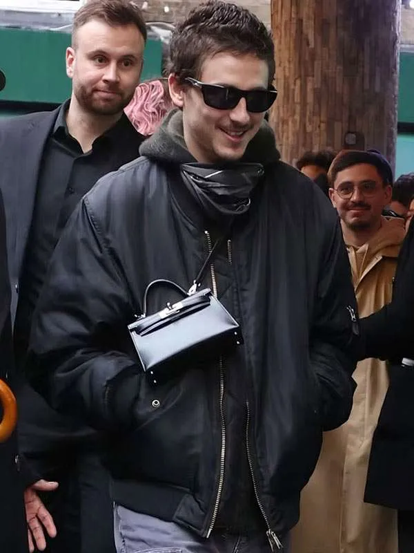 Marty Supreme Q&A Timothee Chalamet Black Bomber Jacket