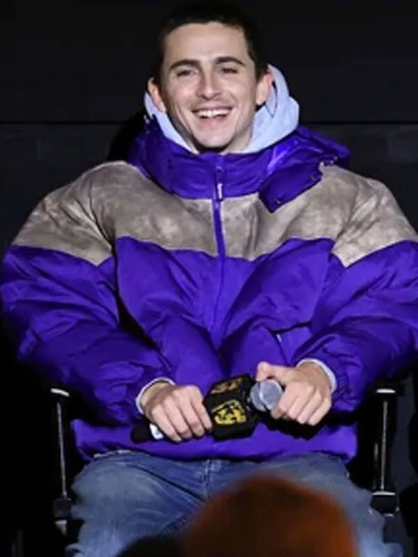 Marty Supreme Timothée Chalamet Purple Hooded Jacket