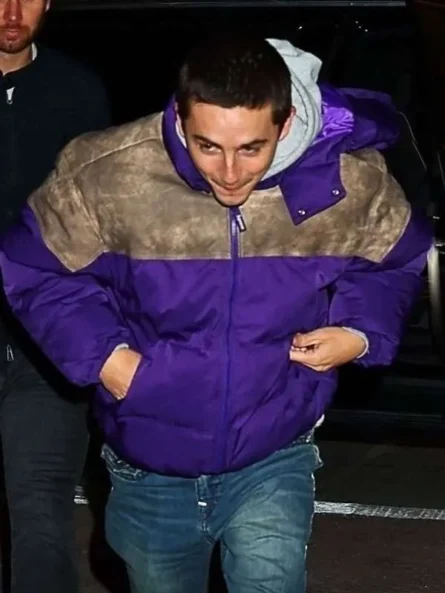 Marty Supreme Timothée Chalamet Purple Hooded Jacket