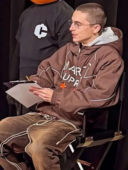 Marty Supreme Timothee Chalamet Brown Hooded Jacket