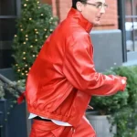 Marty Supreme Timothee Chalamet Red Leather Jacket