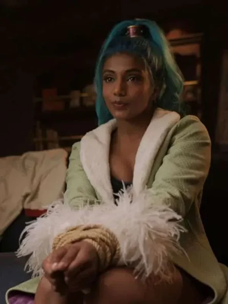 Miss Wednesday One Piece S02 Green Shearling Coat