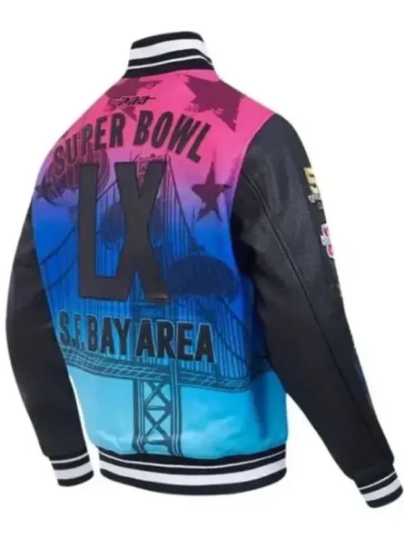 Super Bowl LX 2026 Black Varsity Jacket