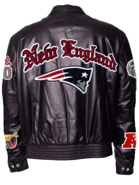 New England Patriots Black Leather Jacket