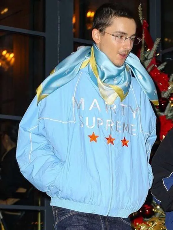 Marty Supreme Timothee Chalamet Blue Hooded Jacket