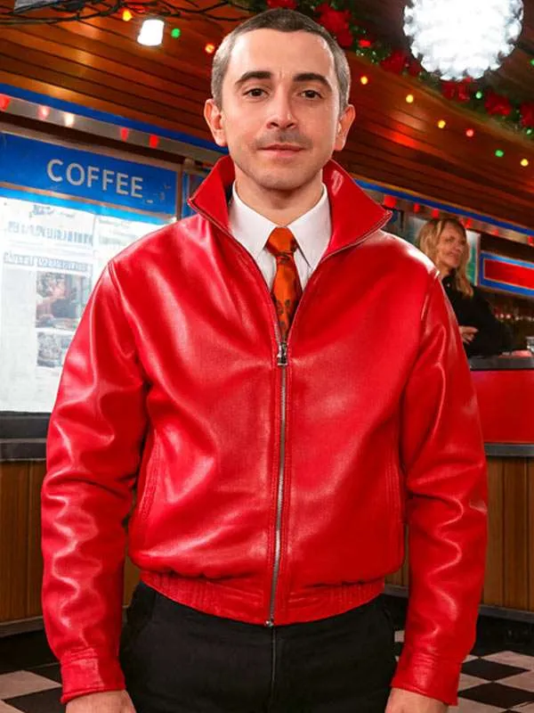 Marty Supreme Timothee Chalamet Red Leather Jacket