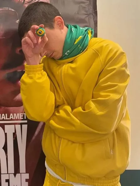 Marty Supreme Timothee Chalamet Brazil Yellow Jacket
