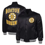 Unisex Boston Bruins Adaptive Bold Logo Varsity Satin Jacket