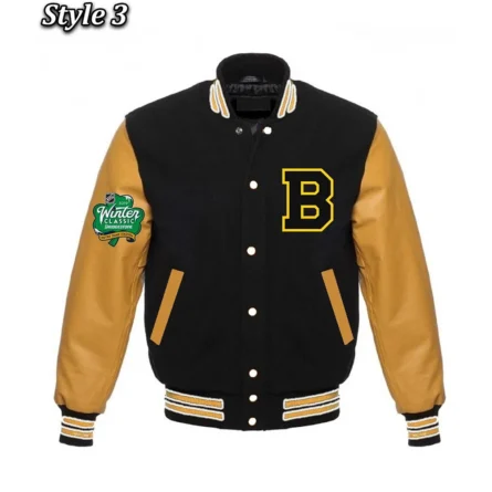 Unisex Boston Bruins Black Varsity Style Wool Jacket