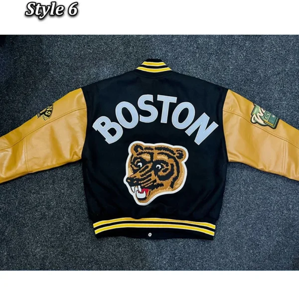 Unisex Boston Bruins Black and Yellow Varsity Jacket