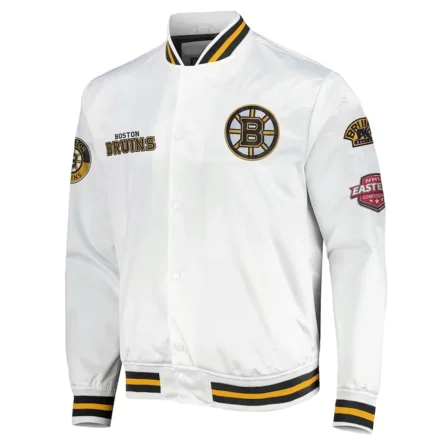 Unisex Boston Bruins Hometown White Satin Jacket