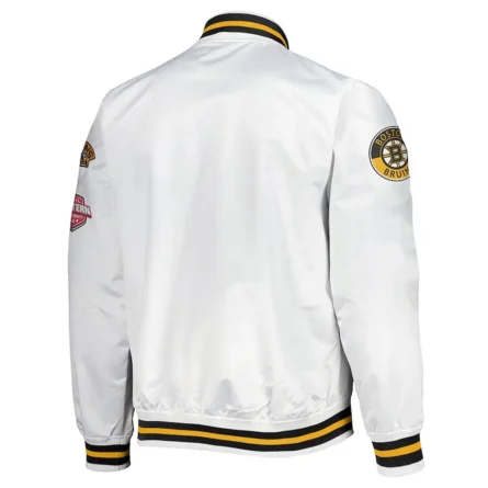 Unisex Boston Bruins Hometown White Satin Jacket
