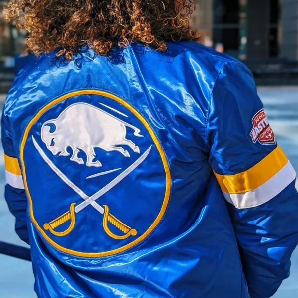 Unisex Buffalo Sabres Royal Varsity Satin Jacket