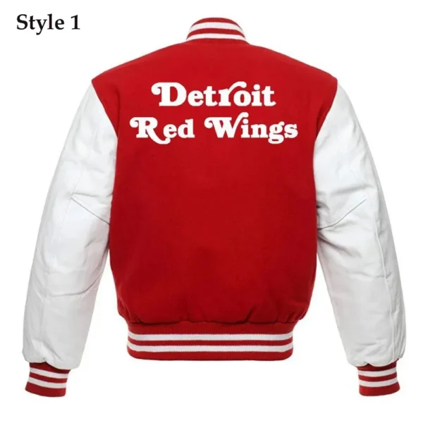 Unisex Detroit Red Wings Red and White Letterman Jacket