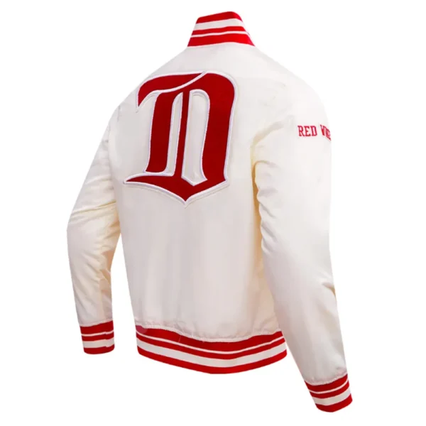 Unisex Detroit Red Wings White Varsity Satin Jacket