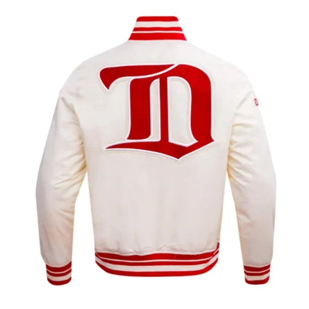 Unisex Detroit Red Wings White Varsity Satin Jacket