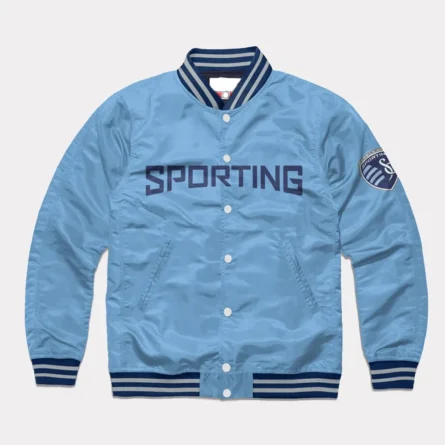 Unisex Sporting Kansas City Blue Varsity Satin Jacket