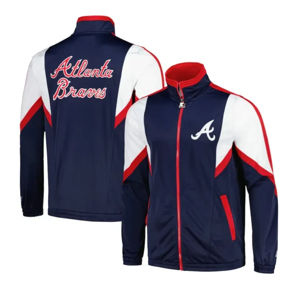 Atlanta Braves Lead Runner Navy Full-Zip Jacket