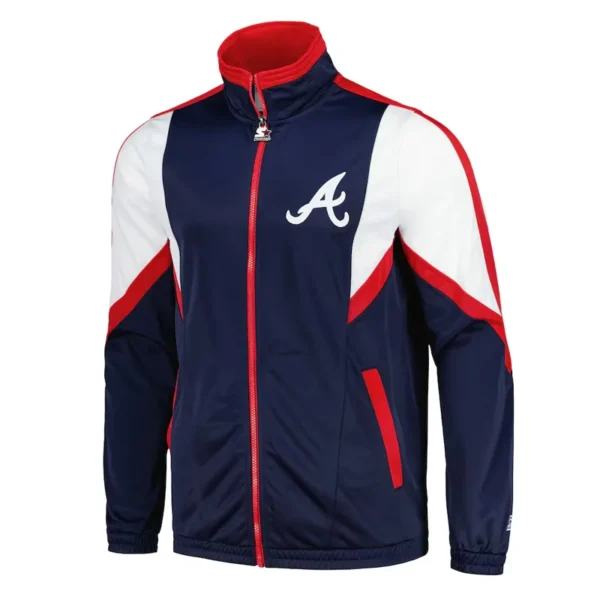 Atlanta Braves Lead Runner Navy Full-Zip Jacket