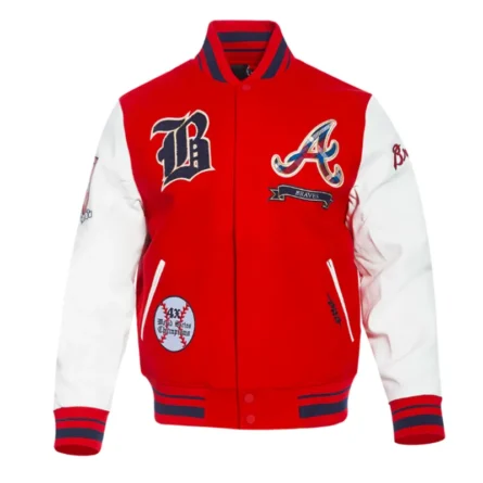 Atlanta Braves Prep Varsity Wool and Leather Jacket