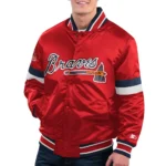 Atlanta Braves Home Game Red Varsity Satin Jacket