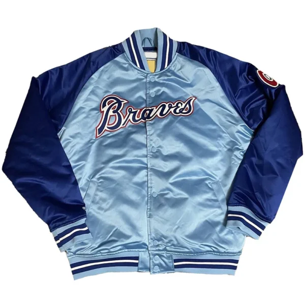 Atlanta Braves Blue Satin Rib Jacket Atlanta Braves Blue Satin Rib Jacket