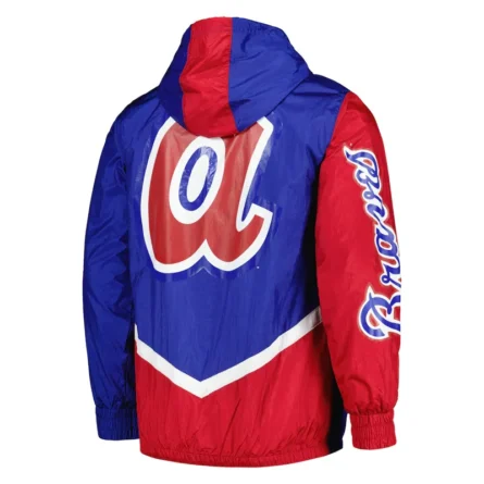 Atlanta Braves Royal Full-Zip Windbreaker Hooded Jacket