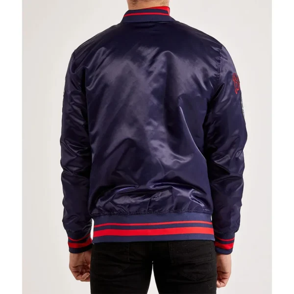 Atlanta Braves Navy Satin Varsity Jacket