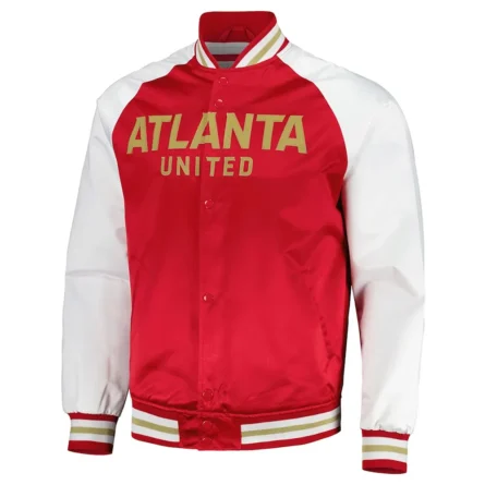 Atlanta United Red and White Satin Jacket