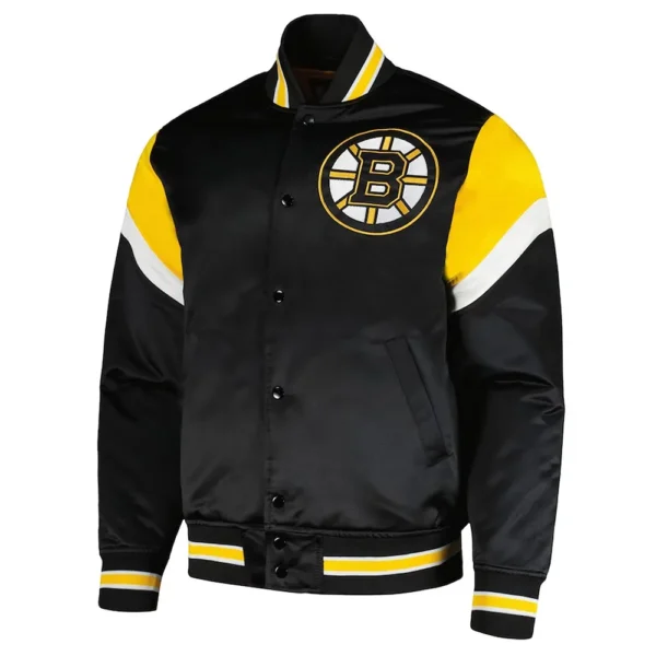 Unisex Boston Bruins Midweight Black Satin Jacket
