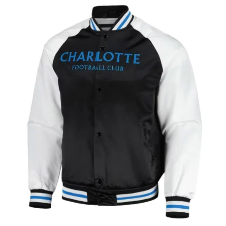 Charlotte FC Black and White Satin Jacket