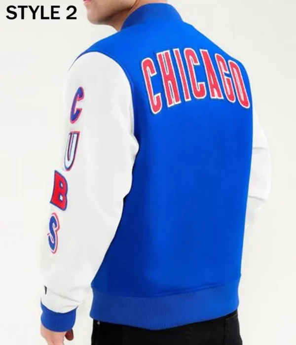 Unisex Chicago Cubs White and Royal Blue Varsity Jacket
