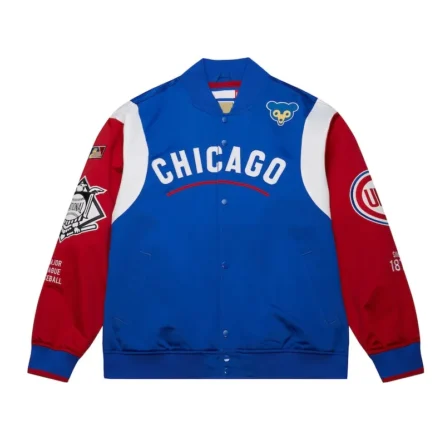 Unisex Chicago Cubs Royal and Red Varsity Satin Jacket