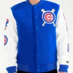 Unisex Chicago Cubs White and Royal Blue Varsity Jacket
