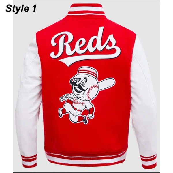 Unisex Cincinnati Reds Red and White Varsity Jacket