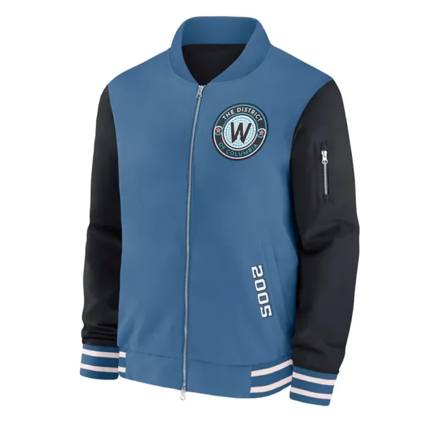 Unisex Washington Nationals Blue Bomber Varsity Jacket Unisex Washington Nationals Blue Bomber Varsity Jacket