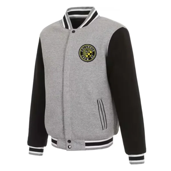 columbus-crew-grey-fleece-jacket Honoring Columbus Crew's competitive spirit, this performance-driven jacket merges cozy fleece with a soft viscose interior for optimal comfort and warmth. Structured ribbed knit accents define the collar and cuffs with athletic precision, while full-length sleeves ensure comprehensive coverage. A secure snap tab closure provides dependable fastening, paired with three strategically designed pockets for everyday essentials. The striking gray and black colorway delivers dynamic visual appeal, making it an ideal choice for supporters and casual enthusiasts alike.