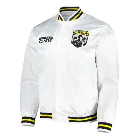 Unisex Columbus Crew White Satin Jacket
